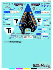 Print Lab Decals: Marking / livery 1/12 scale - Ducati Desmosedici GP4 - Press version 2003 - water slide decals manufactured with digital technology image