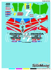 Print Lab Decals: Calcas de agua escala 1/12 - Honda NSR250 Equipo HRC Honda / Ajinomoto N 7 - Masahiro Shimizu (JP) - Campeonato del Mundo de Motociclismo 250cc 1991 - calcas de agua fabricadas con tecnologa digital - para las referencias de Tamiya TAM14059 y TAM14110
