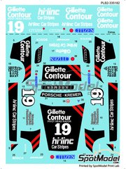 Print Lab Decals: Decoracin escala 1/24 - Porsche Kremer 935 K3/80 Equipo Kremer Racing patrocinado por Gillette N 19 - John Fitzpatrick (GB) + Axel Plankenhorn (DE) + Guy Edwards (GB) - 6 Horas de Silverstone 1980 - calcas de agua fabricadas con tecnologa digital - para las referencias de Nunu PN24006 y PN24029