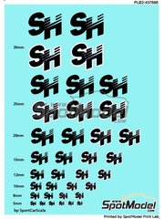 Print Lab Decals: Logotypes - Speedhunters SH negro - water slide decals manufactured with digital technology