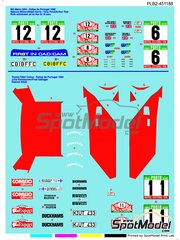 Print Lab Decals: Marking / livery 1/24 scale - Complements and substitution decals for MG Metro Rallye Portugal 1986 Toyota Celica TA64 Rallye Portugal 1984 #6, 11, 12 - Malcolm Wilson (GB) + Nigel Harris (GB), Tony Pond (GB) + Arthur Rob (GB), Juha Kankkunen (FI) + Fred Gallagher (GB) - Portugal Rally - Vinho do Porto 1984 and 1986 - water slide decals manufactured with digital technology - for Beemax Model Kits references B24011 and Aoshima 103142, or Belkits references BEL015 and BEL-015
