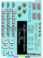 Print Lab Decals: Marking / livery 1/25 scale - Miss Budweiser - water slide decals manufactured with digital technology