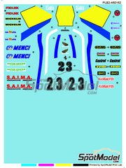 Print Lab Decals: Marking / livery 1/12 scale - Honda RS 500 sponsored by SAIMA #23 - Fabrio Bibliotti (IT) - South African Moto GP Grand Prix 1983 - water slide decals manufactured with digital technology - for Tamiya references TAM14032, TAM14042, TAM14050 and TAM14125