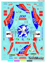 Print Lab Decals: Decoracin escala 1/24 - Peugeot 206 WRC patrocinado por Fortuna N 6 - Luis Monzn (ES) + Jos Carlos Dniz (ES) - Rally El Corte Ingles Islas Canarias 2001 - calcas de agua fabricadas con tecnologa digital - para las referencias de Tamiya TAM24226, TAM24262 y TAM24267