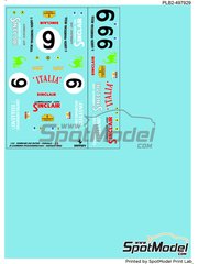 Print Lab Decals: Marking / livery 1/43 scale - Ferrari 212 Inter Vignale sponsored by Sinclair oil #9 - Carrera Panamericana 1951 - water slide decals manufactured with digital technology