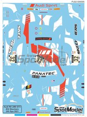 Print Lab Decals: Marking / livery 1/27 scale - Audi R8 LMS GT3 WRT Team sponsored by Skechers #32 - Dries Vanthoor (BE) + Kelvin Van der Linde (ZA) + Charles Weerts (BE) - 24 Hours SPA Francorchamps 2021 - water slide decals manufactured with digital technology