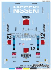 Print Lab Decals: Marking / livery 1/24 scale - Porsche 962C Trust Racing Team sponsored by Nisseki #12 - George Fouch (ZA) + Steven Andskar (SE) - Sportscar World Championship SWC Suzuka 1991 - water slide decals manufactured with digital technology