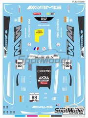 Print Lab Decals: Marking / livery 1/27 scale - Mercedes-AMG GT3 ASP Team sponsored by AKKA #88 - Raffaele Marciello (IT) + Vincent Abril (FR) + Fabian Schiller (DE) - Total 24 hours of Spa 2019 - water slide decals manufactured with digital technology