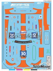Print Lab Decals: Decoraci�n escala 1/27 - Mercedes AMG GT3 Equipo RAM Racing patrocinado por Gulf N� 30 - Roald Goethe (DE) + Stuart Hall (GB) + Daniel Brown (GB) + Jamie Campbell-Walter (GB) - 24 Horas de Paul Ricard 2016 - calcas de agua fabricadas con tecnolog�a digital
