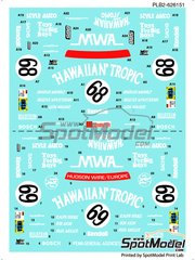 Print Lab Decals: Decoracin escala 1/24 - Porsche Kremer 935 K3 patrocinado por Hawaiian Tropic N 68, 69 - Bob Akin (US) + Paul Miller (US) - 24 Horas de Le Mans 1980 - calcas de agua fabricadas con tecnologa digital - para las referencias de Nunu PN24006 y PN24029