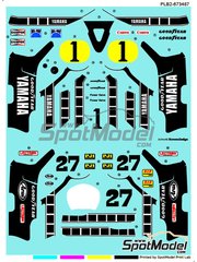 Print Lab Decals: Marking / livery 1/12 scale - Yamaha YZR500 OW48 #1, 27 - Kenny Roberts (US), Skip Akslan (US) - Motorcycle World Championship, Daytona 200 miles International Lightweight 1979 and 1980 - water slide decals manufactured with digital technology - for Tamiya references TAM14001 and TAM14026