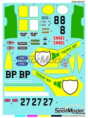 Print Lab Decals: Decals 1/12 scale - Dave Potter Yamaha YZR 500 sponsored by BP #8, 27 - Dave Potter (GB) - Transatlantic Trophy 1980 - water slide decals manufactured with digital technology image