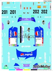 Print Lab Decals: Decoracin escala 1/24 - Peugeot 206 WRC patrocinado por Pepsi N 201, 202 - Luis Monzn (ES), Juha Kankkunen (FI) - Rally El Corte Ingles Islas Canarias 2007 - calcas de agua fabricadas con tecnologa digital - para las referencias de Tamiya TAM24226, TAM24236, TAM24255, TAM24262, TAM24267 y TAM24283