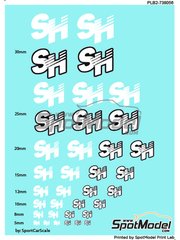 Print Lab Decals: Logotypes - Speedhunters SH blanco - water slide decals manufactured with digital technology