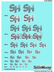 Print Lab Decals: Logotypes - Speedhunters SH grey - water slide decals manufactured with digital technology