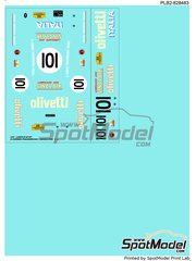 Print Lab Decals: Marking / livery 1/43 scale - Lancia Aurelia sponsored by Olivetti #101 1951 - water slide decals manufactured with digital technology