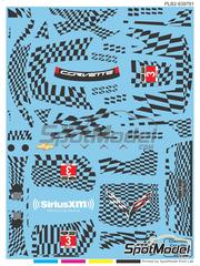 Print Lab Decals: Decals 1/27 scale - Chevrolet Corvette C7R #3 - Jan Magnussen (DK) + Antonio Garcia (ES) + Ryan Briscoe (AU) - 24 Hours of Daytona 2014 - water slide decals manufactured with digital technology image