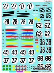 Print Lab Decals: Decoracin escala 1/24 - Porsche 550 Spyder N 27, 28, 38, 62, 65, 66 - 24 Horas de Le Mans 1955 y 1954 - calcas de agua fabricadas con tecnologa digital - para la referencia de USCP 24K003