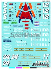 Print Lab Decals: Calcas de agua escala 1/12 - Honda NSR500 Equipo Fortuna Honda Pons patrocinado por Repsol Fortuna N 5, 12, 17, 24 - Alberto Puig (ES), Carlos Checa (ES) - Campeonato del Mundo de Motociclismo 1995 y 1996 - calcas de agua fabricadas con tecnologa digital - para las referencias de Tamiya TAM14071 y TAM14072