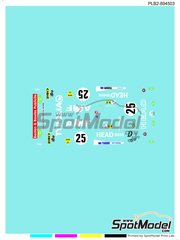 Print Lab Decals: Marking / livery 1/43 scale - Lola T297 sponsored by Head, AMF #25 - Alain Levi (FR) + Jean-Marie Lemerle (FR) + Jean-Pierre Malcher (FR) - 24 Hours Le Mans 1979 - water slide decals manufactured with digital technology