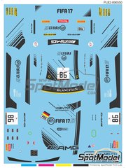 Print Lab Decals: Marking / livery 1/27 scale - Mercedes AMG GT3 sponsored by FIFA17 #86 - 24 Hours SPA Francorchamps 2016 - water slide decals manufactured with digital technology image
