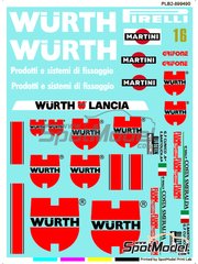 Print Lab Decals: Marking / livery 1/12 scale - Lancia 037 Rally Evo II (part 1/2) Grifone Team sponsored by Wurth #16 - Gianfranco Cunico (IT) + Ergy Bartolich (IT) - Costa Smeralda Rally  1983 - water slide decals manufactured with digital technology