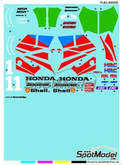 Print Lab Decals: Decoracin escala 1/12 - Honda NSR250 Equipo Honda Racing N 1 - Tadayuki 'Taddy' Okada (JP) - Campeonato Japons Motociclismo 250cc 1991 - calcas de agua fabricadas con tecnologa digital - para las referencias de Tamiya TAM14059 y TAM14110