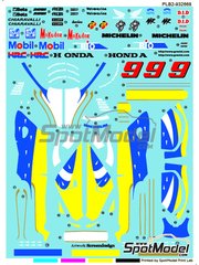 Print Lab Decals: Decoracin escala 1/12 - Honda NSR500 Equipo Honda Gresini patrocinado por Mobil N 9 - Alex Barros (BR) - Campeonato del Mundo de Motociclismo 1998 - calcas de agua fabricadas con tecnologa digital - para las referencias de Tamiya TAM14071 y TAM14072