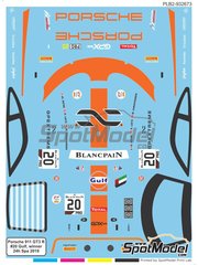 Print Lab Decals: Marking / livery 1/27 scale - Porsche 911 GT3R GPX Racing Team sponsored by Gulf #20 - Kevin Estre (FR) + Michael Christensen (DK) + Richard Lietz (AT) - Total 24 hours of Spa 2019 - water slide decals manufactured with digital technology