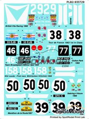 Print Lab Decals: Marking / livery 1/24 scale - Mini Cooper Competition #38, 39, 46, 50, 77, 158 - Niki Lauda (AT), Paddy Hopkirk (GB) + Henry Liddon (GB) - 24 Hours SPA Francorchamps, Tour de France Automobile - Tour de Corse, Marathon de la Route, Muhllacken Hillclimb, 4 Hours Sebring, British Vita Racing, Oulton Park 1963, 1965, 1966 and 1968 - water slide decals manufactured with digital technology - for Revell references REV07064, 80-7064 and REV07092, or Tamiya references TAM24039, TAM24048, TAM24130 and TAM24235 image