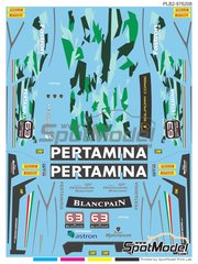 Print Lab Decals: Marking / livery 1/27 scale - Lamborghini Huracan GT3 EVO GL-Racing - Squadra Corse Team sponsored by Pertamina #63 - Blancpain GT Series 2018 - water slide decals manufactured with digital technology
