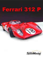 Profil24: Car scale model kit 1/12 scale - Ferrari 312P SEFAC Ferrari Team #18, 19 - David Piper (GB) + Pedro Rodriguez (MX), Chris Amon (NZ) + Peter Schetty (CH) - 24 Hours Le Mans 1969 - photo-etched parts, resin parts, vacuum formed parts, water slide decals and assembly instructions