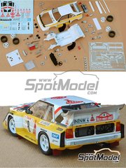 Profil24: Car scale model kit 1/24 scale - Audi Quattro Sport S1 Audi Team Team sponsored by HB International #2, 6 - Hannu Mikkola (FI) + Arne Hertz (SE), Walter R&ouml;hrl (DE) + Christian Geistd&ouml;rfer (DE) - Monte Carlo Rally - Rallye Automobile de Monte-Carlo 1986 - resin multimaterial kit image