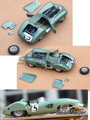 Profil24: Car scale model kit 1/24 scale - Aston Martin DBR1 David Brown Racing  Team #4, 5, 6 - Stirling Moss (GB) + Jack Fairman (GB), Carroll Shelby (US) + Roy Salvadori (GB), Maurice Trintignant (FR) + Paul Frere (BE) - 24 Hours Le Mans 1959 - resin parts, rubber parts, vacuum formed parts, water slide decals, white metal parts, assembly instructions and painting instructions
