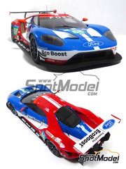 Profil24: Car scale model kit 1/24 scale - Ford GT #66, 67, 68, 69 - 24 Hours of Daytona, 24 Hours Le Mans 2016 - photo-etched parts, resin parts, rubber parts, seatbelt fabric, vacuum formed parts, water slide decals and assembly instructions image