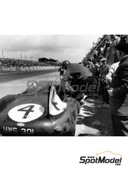 Profil24: Car scale model kit 1/24 scale - Jaguar D Type Ecurie Ecosse Team #4 - Ron Flockhart (GB) + Ninian Sanderson (GB) - 24 Hours Le Mans 1956 - photo-etched parts, resin parts, rubber parts, vacuum formed parts, water slide decals, assembly instructions and painting instructions