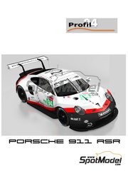 Profil24: Car scale model kit 1/24 scale - Porsche 911 GT3 RSR Porsche Motorsport GT Team #93, 94 - Patrick Pilet (FR) + Earl Bamber (AU) + Nick Tandy (GB), Romain Dumas (FR) + Timo Bernhard (DE) + Sven M&uuml;ller (DE) - 24 Hours Le Mans 2018 - resin parts, vacuum formed parts, water slide decals, assembly instructions and painting instructions image