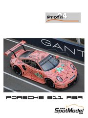 Profil24: Car scale model kit 1/24 scale - Porsche 911 GT3 RSR Porsche Motorsport GT Team sponsored by Pink Pig #92 - Kevin Estre (FR) + Michael Christensen (DK) + Laurens Vanthoor (BE) - 24 Hours Le Mans 2018 - photo-etched parts, resin parts, rubber parts, seatbelt fabric, vacuum formed parts, water slide decals, assembly instructions and painting instructions image