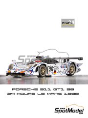Profil24: Car scale model kit 1/24 scale - Porsche 911 GT1 98 Porsche AG Team sponsored by Mobil1 #25, 26 - J&ouml;rg M&uuml;ller (DE) + Uwe Alzen (DE) + Robert 'Bob' Wollek (FR), Allan McNish (GB) + St&eacute;phane Ortelli (MC) + Laurent Aiello (FR) - 24 Hours Le Mans 1998 - photo-etched parts, resin parts, seatbelt fabric, vacuum formed parts, water slide decals, other materials and assembly instructions image