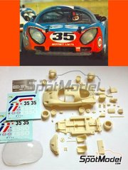 Profil24: Car scale model kit 1/24 scale - Moynet LM 75 sponsored by Esso #35 - Marianne Hoepfner (FR) + Michele Mouton (FR) + Christine Dacremont (FR) - 24 Hours Le Mans 1975 - metal parts, photo-etched parts, resin parts, seatbelt fabric, vacuum formed parts, water slide decals and assembly instructions image