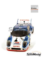 Profil24: Car scale model kit 1/24 scale - Ligier JS2 Ford Automobiles Ligier Team sponsored by Gitanes #5, 6 - Jean-Louis Lafosse (FR) + Guy Chasseuil (FR), Henri Pescarolo (FR) + Fran&ccedil;ois Migaultl (FR) - 24 Hours Le Mans 1975 - photo-etched parts, resin parts, vacuum formed parts, water slide decals, other materials, assembly instructions, painting instructions and tobacco sponsor decals image