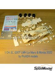 Profil24: Car scale model kit 1/24 scale - Glickenhaus SC G007 LMH Cameron Gnickalus Team #708 - Romain Dumas (FR) + Olivier Pla (FR) + Pipo Derani (BR) - FIA WEC 6 Hours of Monza 2022 - photo-etched parts, resin parts, rubber parts, seatbelt fabric, vacuum formed parts, water slide decals, assembly instructions and painting instructions image