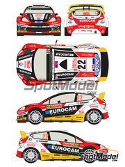 Racing Decals 43: Decals 1/24 scale - Ford Fiesta RS WRC sponsored by Eurocam #22 - Jaroslav Melicharek (SK) + Erik Melichrek (SK) - Monte Carlo Rally - Rallye Automobile de Monte-Carlo 2014 - for Belkits reference BEL-003