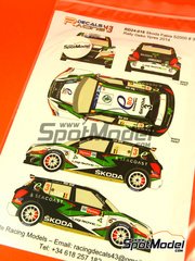 Racing Decals 43: Decals 1/24 scale - Skoda Fabia S2000 sponsored by eBO Enterprises #3 - Freddy Loix (BE) + Johan Gitsels (BE) - Ypres Rally 2014 - for Belkits reference BEL-004