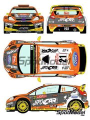 Racing Decals 43: Marking / livery 1/24 scale - Ford Fiesta RS WRC Czech National Team sponsored by Jipocar #21 - Martin Prokop (CZ) + Jan Tomnek (CZ) - Monte Carlo Rally - Rallye Automobile de Monte-Carlo 2015 - water slide decals and assembly instructions - for Belkits reference BEL-003