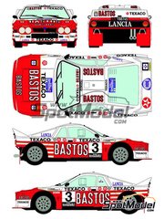 Racing Decals 43: Marking / livery 1/24 scale - Lancia 037 Rally Bastos Texaco Rally Team #3 - Patrick Snijers (BE) + Dany Colebunders (BE) - Lotto Haspengouw Rally 1985 - water slide decals and assembly instructions - for Hasegawa references 20264, 20277, 20299, 25030 and CR-30