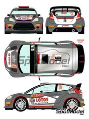 Racing Decals 43: Decals 1/24 scale - Ford Fiesta RS WRC sponsored by Lotos #16 - Robert Kubica (PL) + Maciej Szczepaniak (PL) - Monte Carlo Rally - Rallye Automobile de Monte-Carlo 2015 - for Belkits reference BEL-003