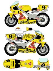 Racing Decals 43: Marking / livery 1/12 scale - Honda NSR500 sponsored by HB International #9 - Pierfrancesco Chili (IT) - Motorcycle World Championship 1989 - water slide decals and assembly instructions - for Hasegawa references 21504, BK-4 and 21714
