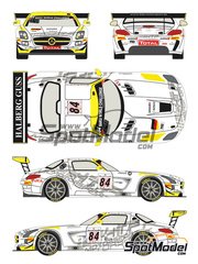 Racing Decals 43: Marking / livery 1/24 scale - Mercedes Benz SLS AMG GT3 HTP Motorsport Team #84 - Bernd Schneider (DE) + Maximilian Buhk (DE) + Maximilian Gtz (DE) - 24 Hours SPA Francorchamps 2013 - water slide decals and assembly instructions - for Fujimi references FJ125657, RS-46, FJ125695 and RS-29