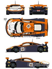 #14 MSR Team McLaren MP4-12c GT3 2012 1/64th HO Scale Slot Car WATERSLIDE DECALS 